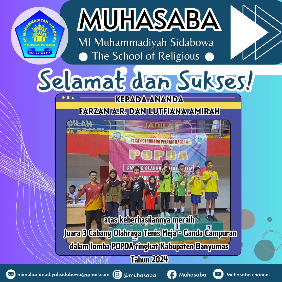 MUHASABA STUDENT ACHIEVEMENTS (POPDA TINGKAT KABUPATEN CABANG OLAHRAGA TENIS MEJA 2024 )